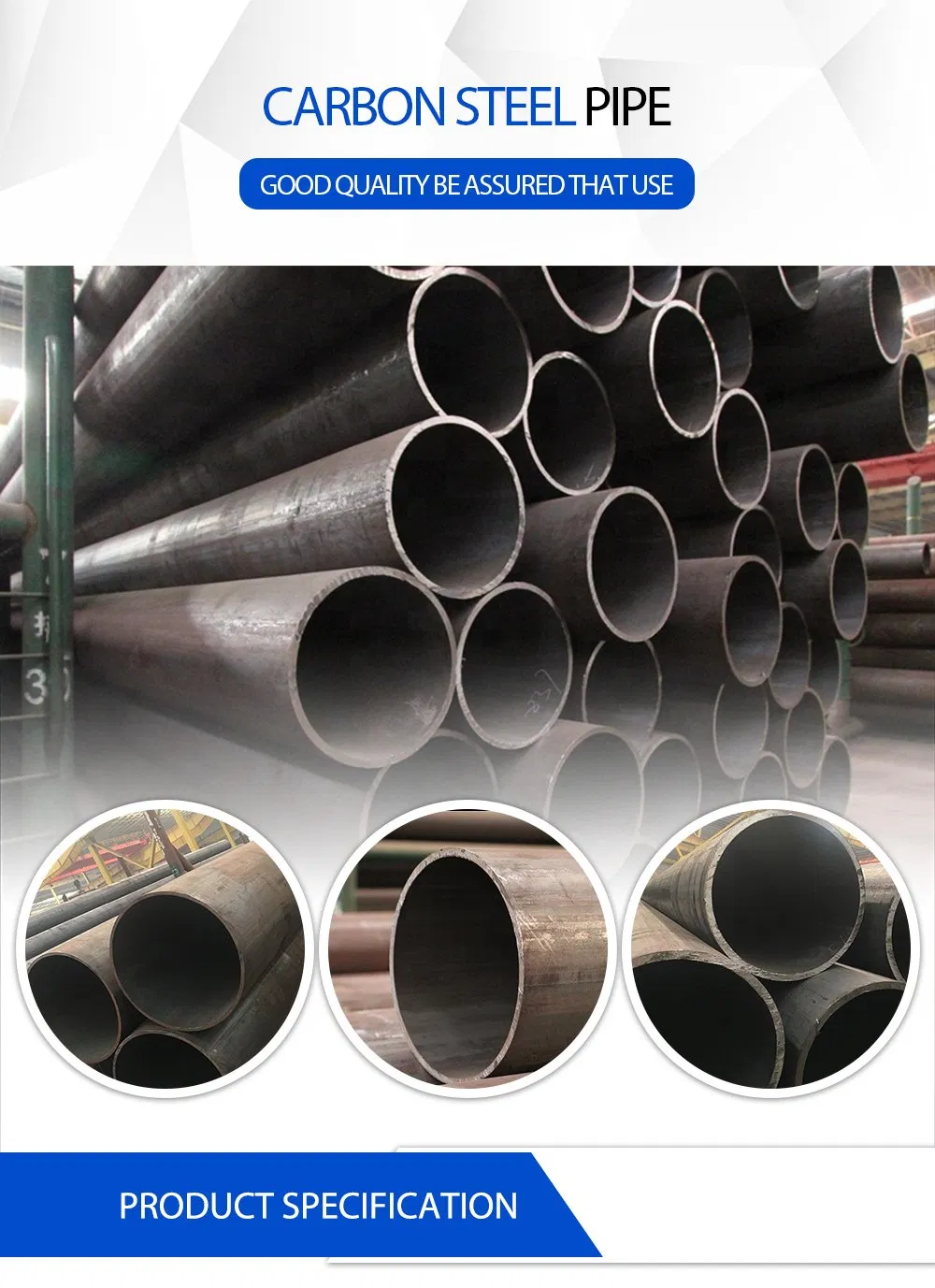 10# 20# 45# Carbon Steel Seamless Steel Pipe for Structure Water Gas Boiler Tube Oil Cracking Tube etc
