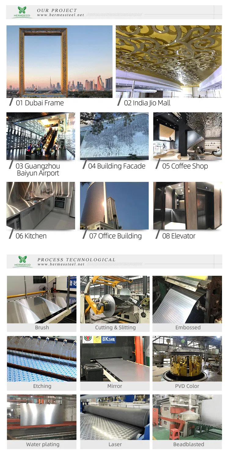 304 Stainless Steel Sheet Construction Materials Stamping for Wall Panel