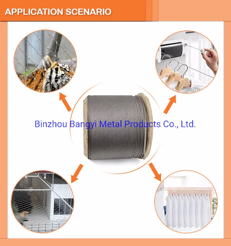 3mm-6mm Stainless Steel Wire Rope 7*19