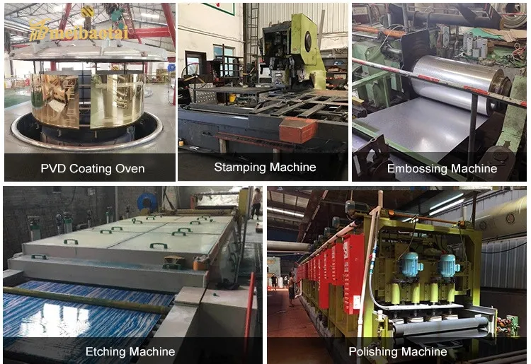 Anti Brass Copper Color Kitchen Appliance Material Decorative Plate 1219*2438mm 0.75mm 201 Stainless Steel Sheet