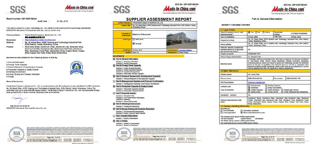 Bending 1050 1100 1200 3003 5005 Aluminum Strip for Industrial