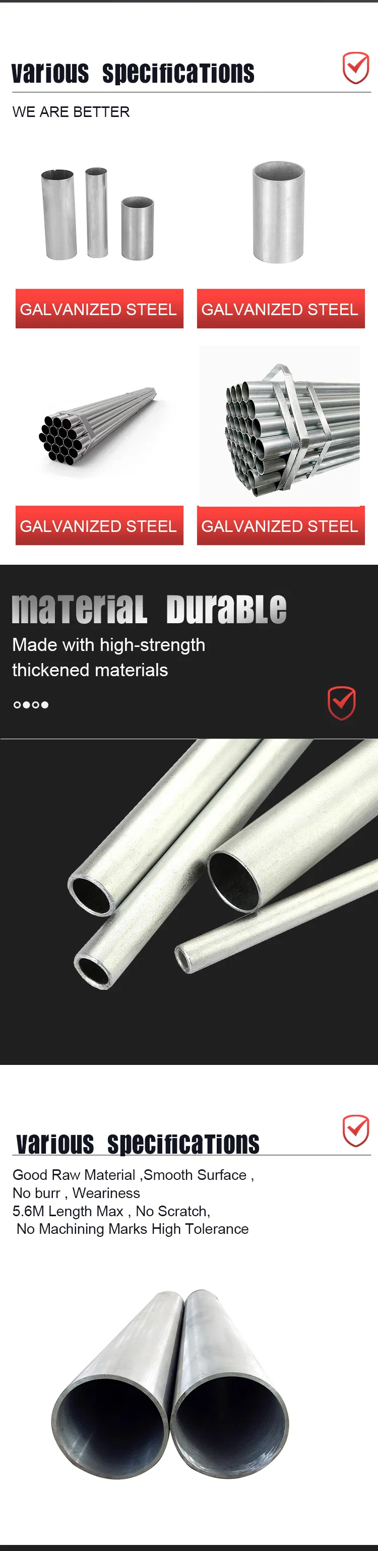 BS1139 En39 48.3mm Galvanized Scaffolding Tube/Steel Scaffolding Pipe