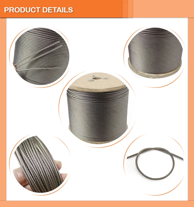 China Supplier 304/316/316L 4-6mm Stainless Steel Wire Rope Wholesale