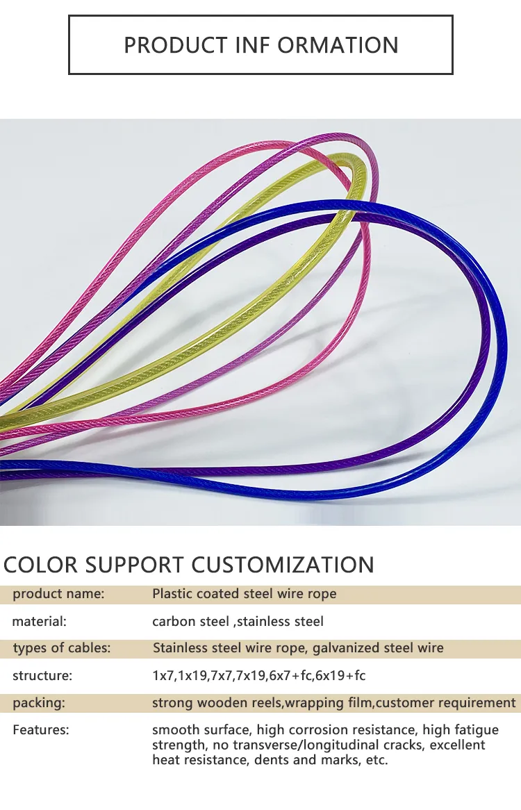 Chinese Manufacturer Stainless Steel Wire Cable PVC Coated Steel Rope