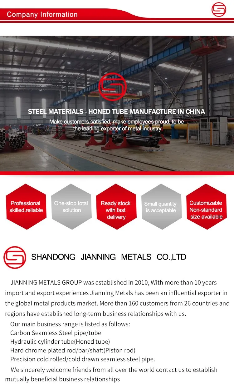 En10305 E255 E235 E355 42CrMo4 Hydraulic Honed Tube for Garbage Truck