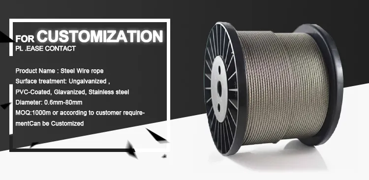 Large Diameter Range Multiple Structure High Quality Steel Wire Rope