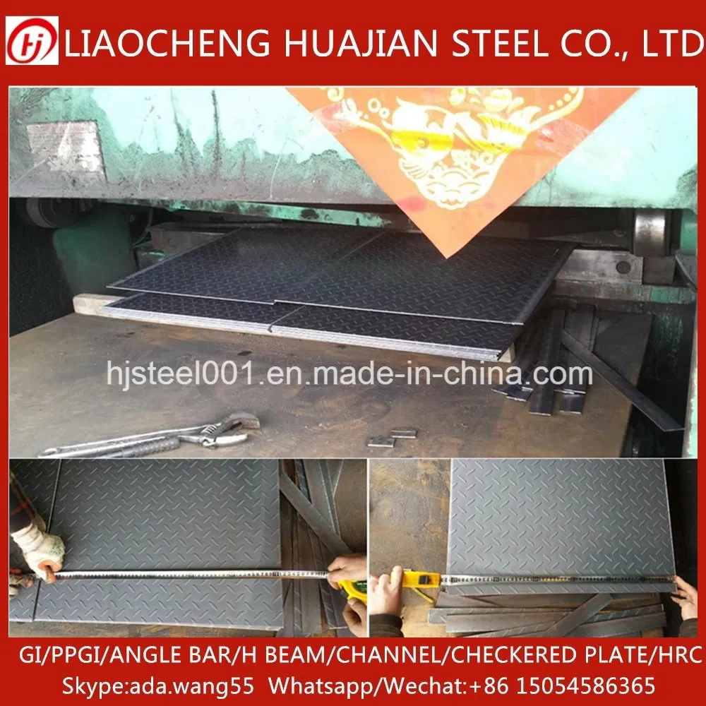 Ordinary Black Paint-Coated Mild Steel Chequer Plate of Chinese Manufacture