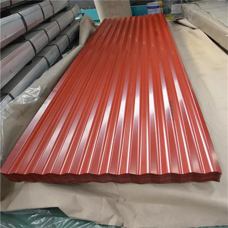 PPGI Color Coated Prepainted Steel Metal Roof Sheet Price Building Material 20 Gauge Bwg34 Gi Galvanized Corrugated Sheet Roofing Sheet
