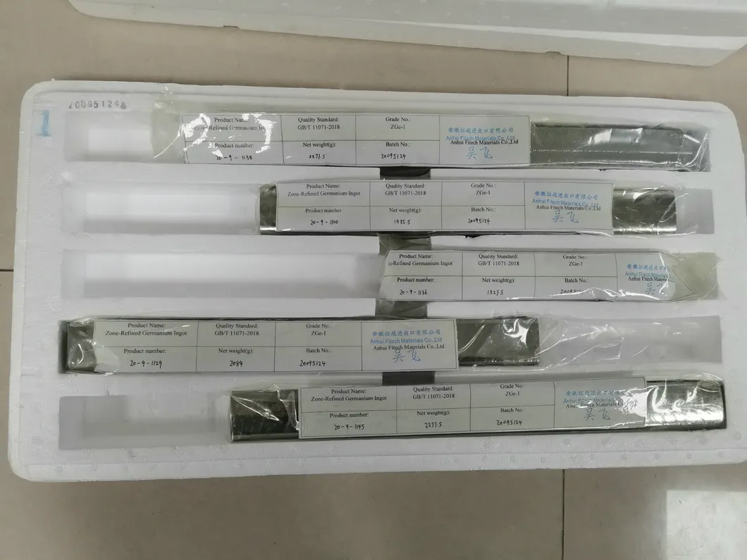 Supply Pure CAS-No. 7440-56-4 Rare Metal Zone Refined Germanium Ingot